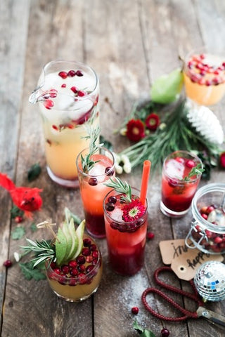 Holiday detox drinks on a table