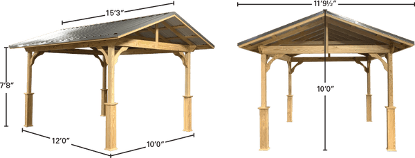 Amish Gazebos Pavilion-In-A-Box - 12 x 15 specs