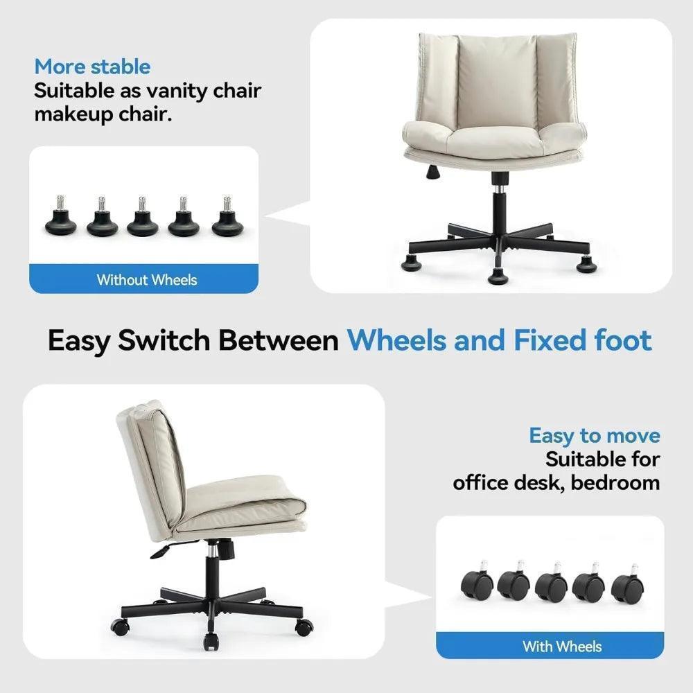 Modern Armless Criss Cross Swivel Chair