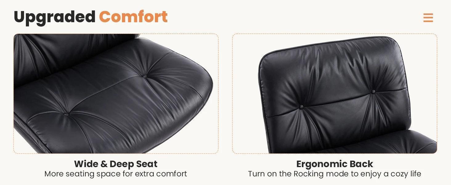 JHK PU Leather Cross Legged Office Chair