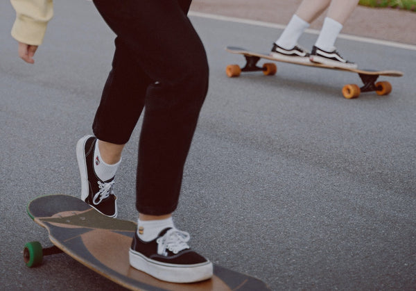 Riding a skateboard