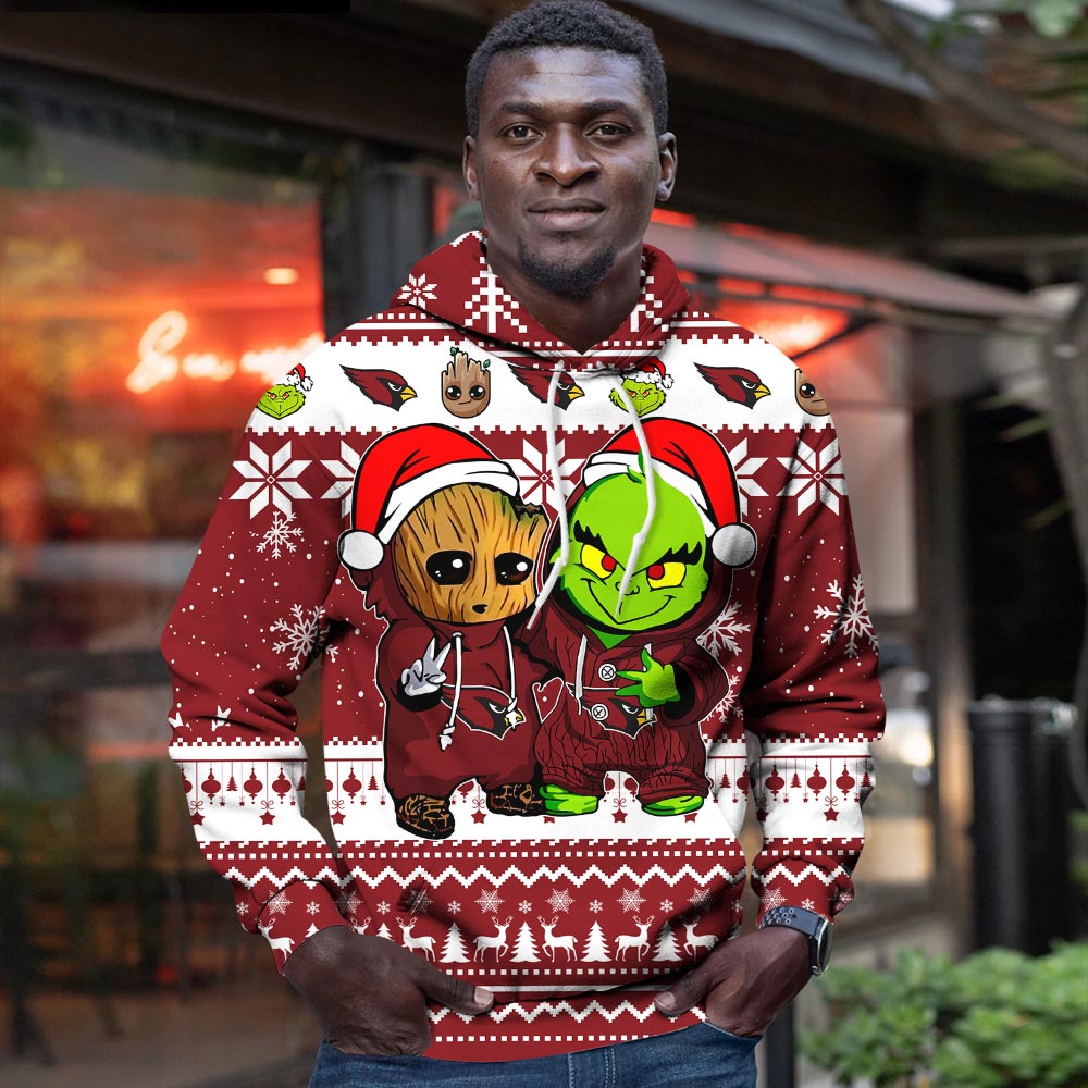 San Francisco 49ers Baby Groot And Grinch NFL Ugly Christmas Sweater -  Tagotee