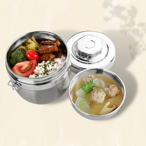 Boite inox avec repas conserver au chaud