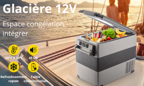 Glacière 12V pour bateau ou camion ou voiture