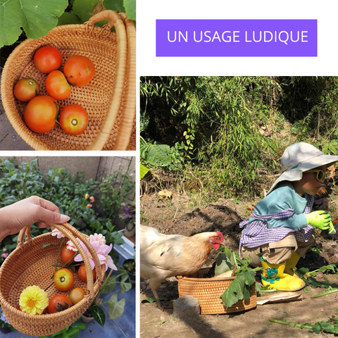 panier rotin légumes