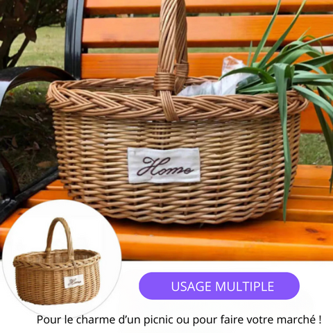 Petit panier osier picnic marché