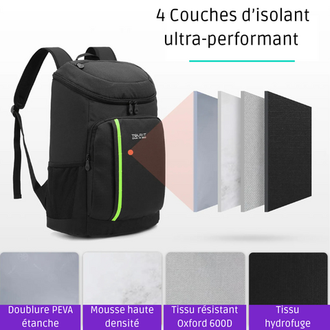 Sac a dos refrigerant 4 couches d'isolant thermique