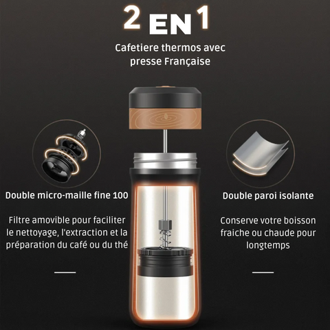 Cafetiere thermos avec presse française