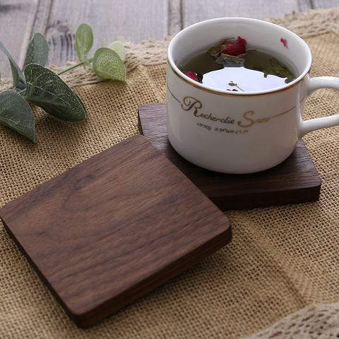 Dessous de verre en bois pour café