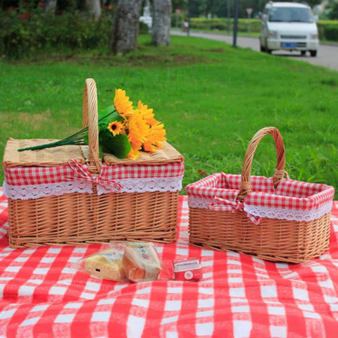 Panier rectangulaire osier picnic