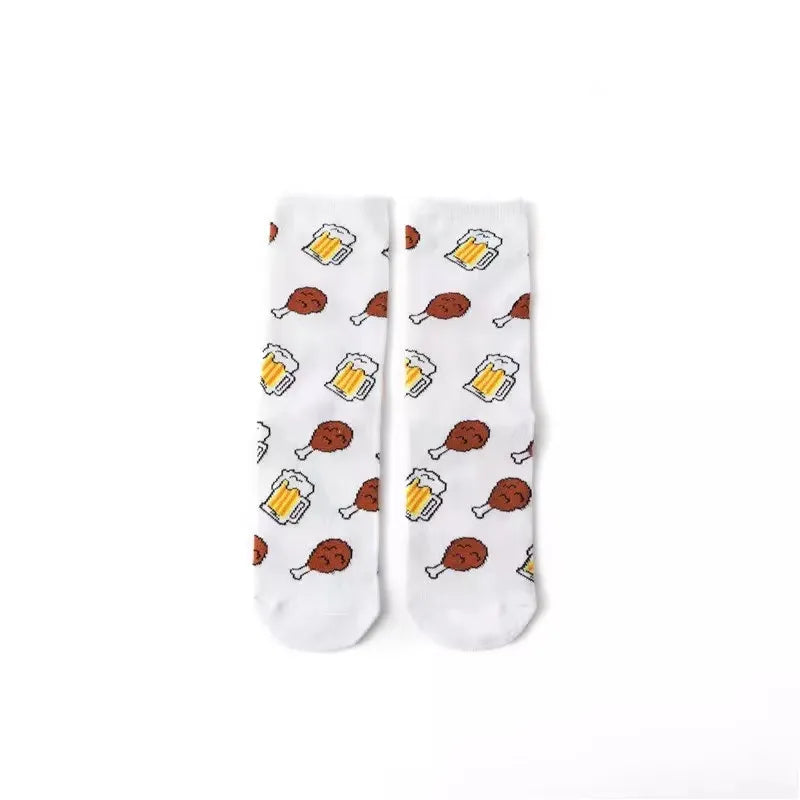 'Beer | Fried Chicken' Crew Socks
