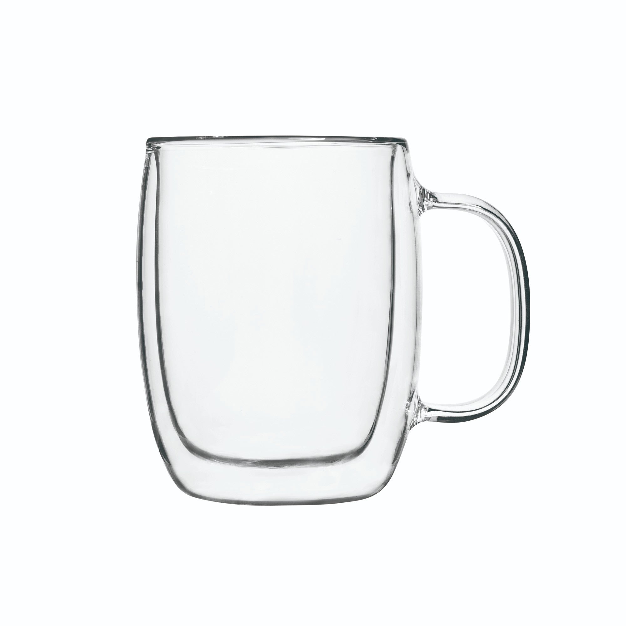 Insulated Double Wall Mug Cup Glass-Set of 4 Mugs/Cups Thermal,435ml, Clear, Safdie Co.