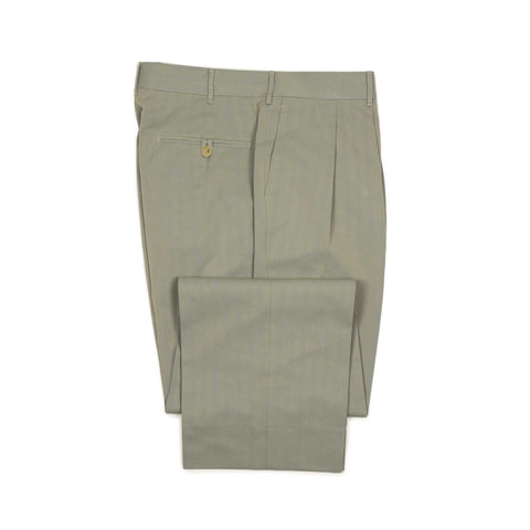 Men's Cotton Trousers Casual Vintage Work Pants Double Pleated High Waist  Pants