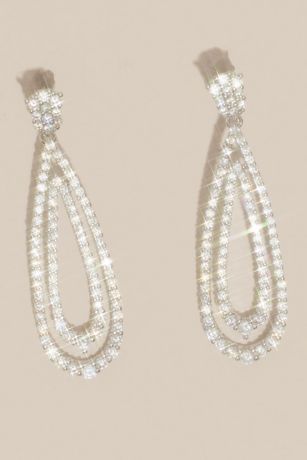 Halo Teardrop Cubic Zirconia Earrings