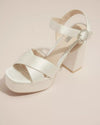 Satin Platform Heeled Sandals