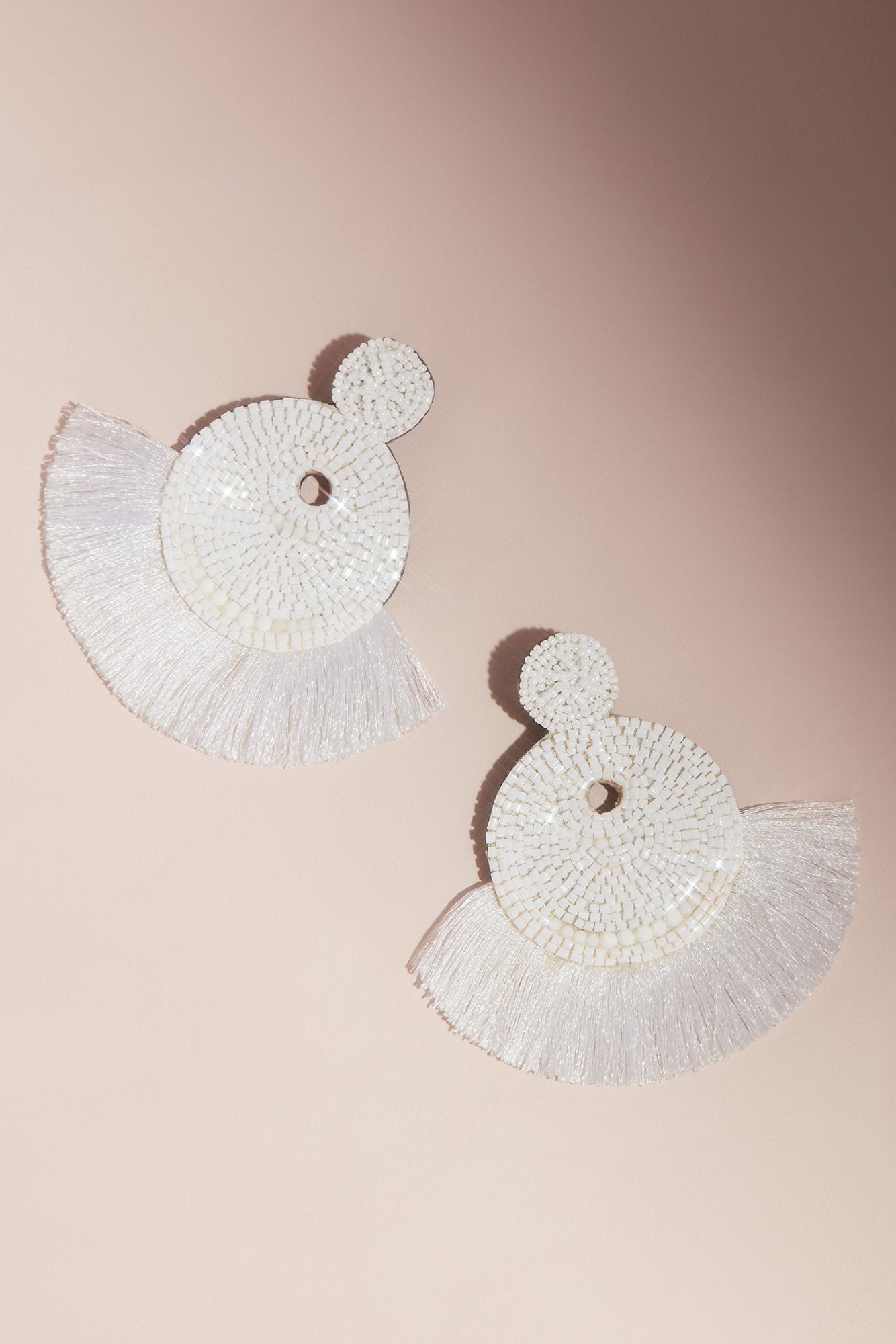 Picture of Beaded Circle Drop Earrings with Fringe