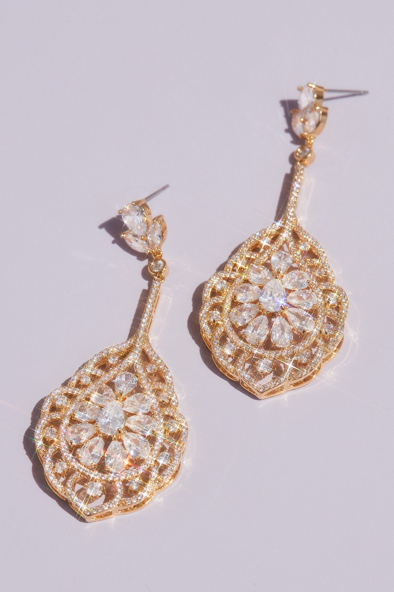 Picture of Teardrop and Marquise-Cut Crystal Swirl Earrings