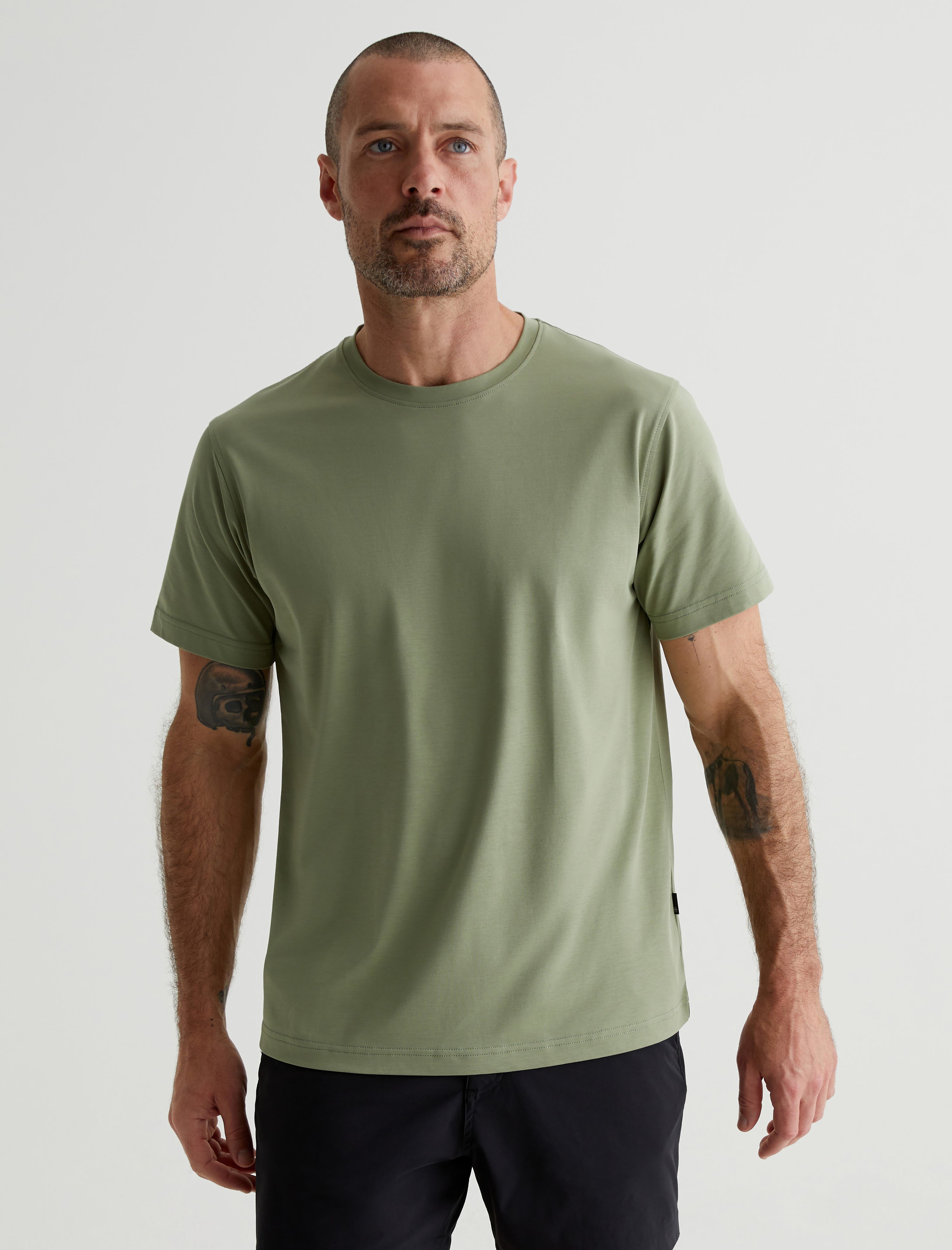 Shop Ag Jeans Marathon Active Performance Crew In Green