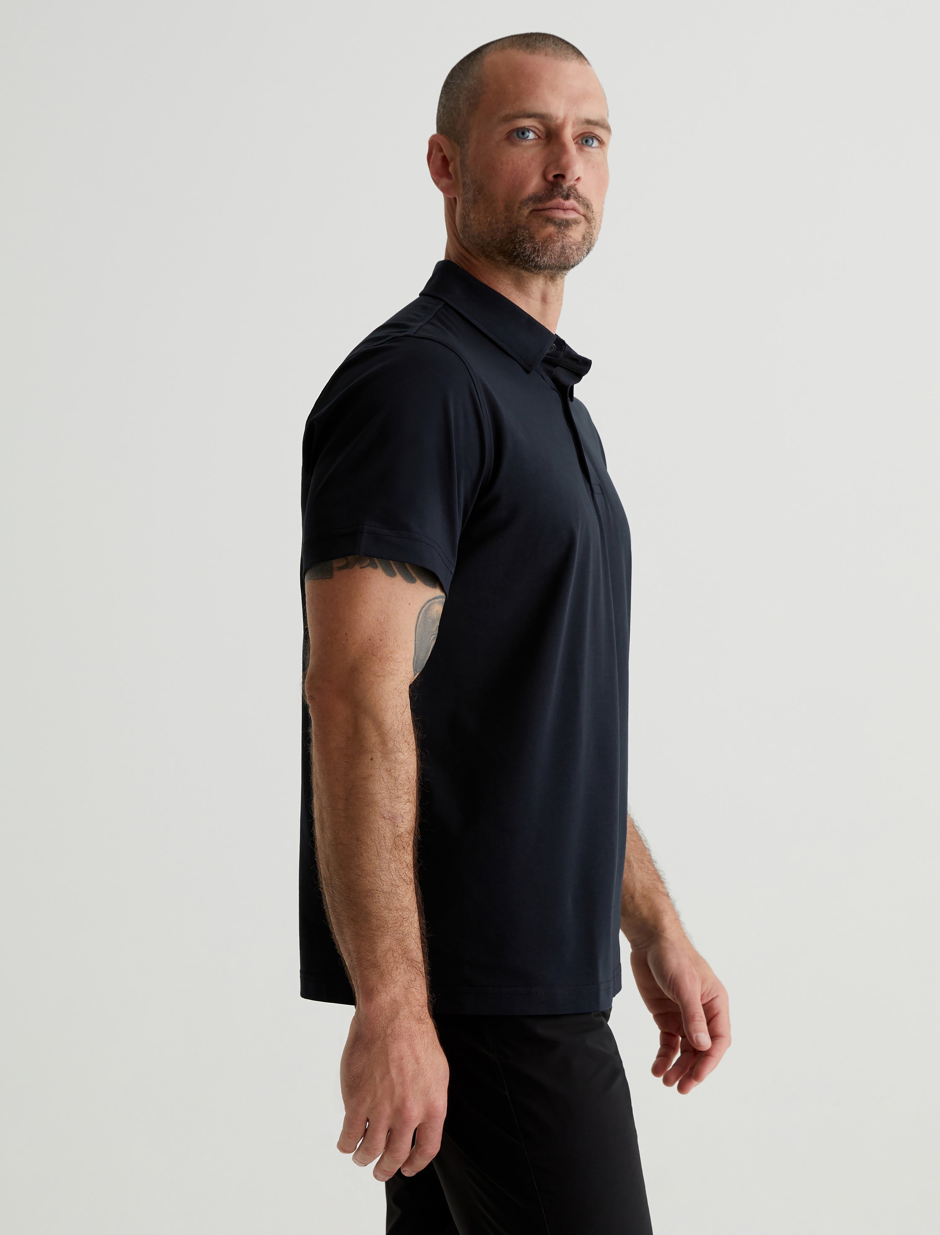 Shop Ag Jeans Ace Active Performance Polo In Black