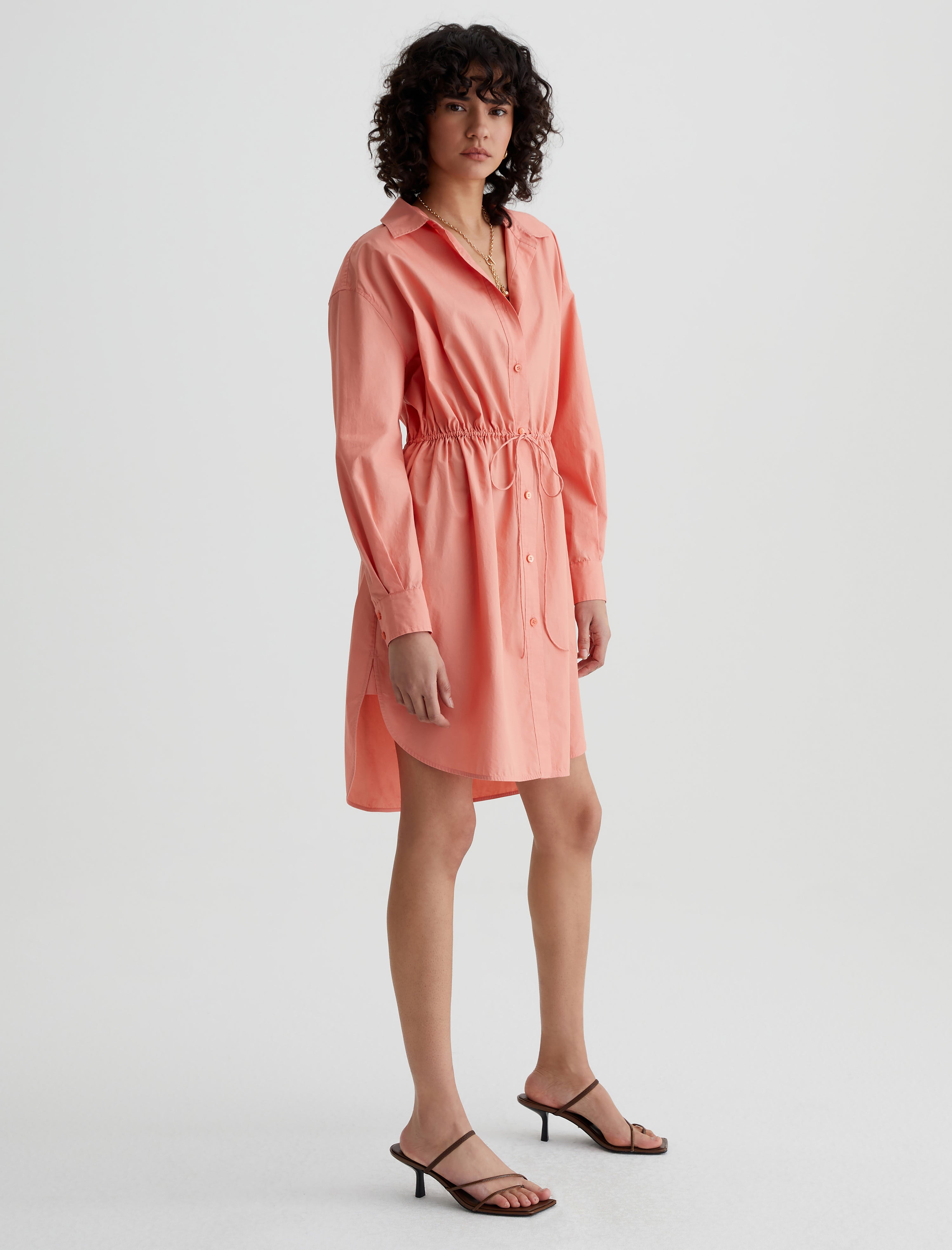 Shop Ag Jeans Jolie Shirt Dress In Orange