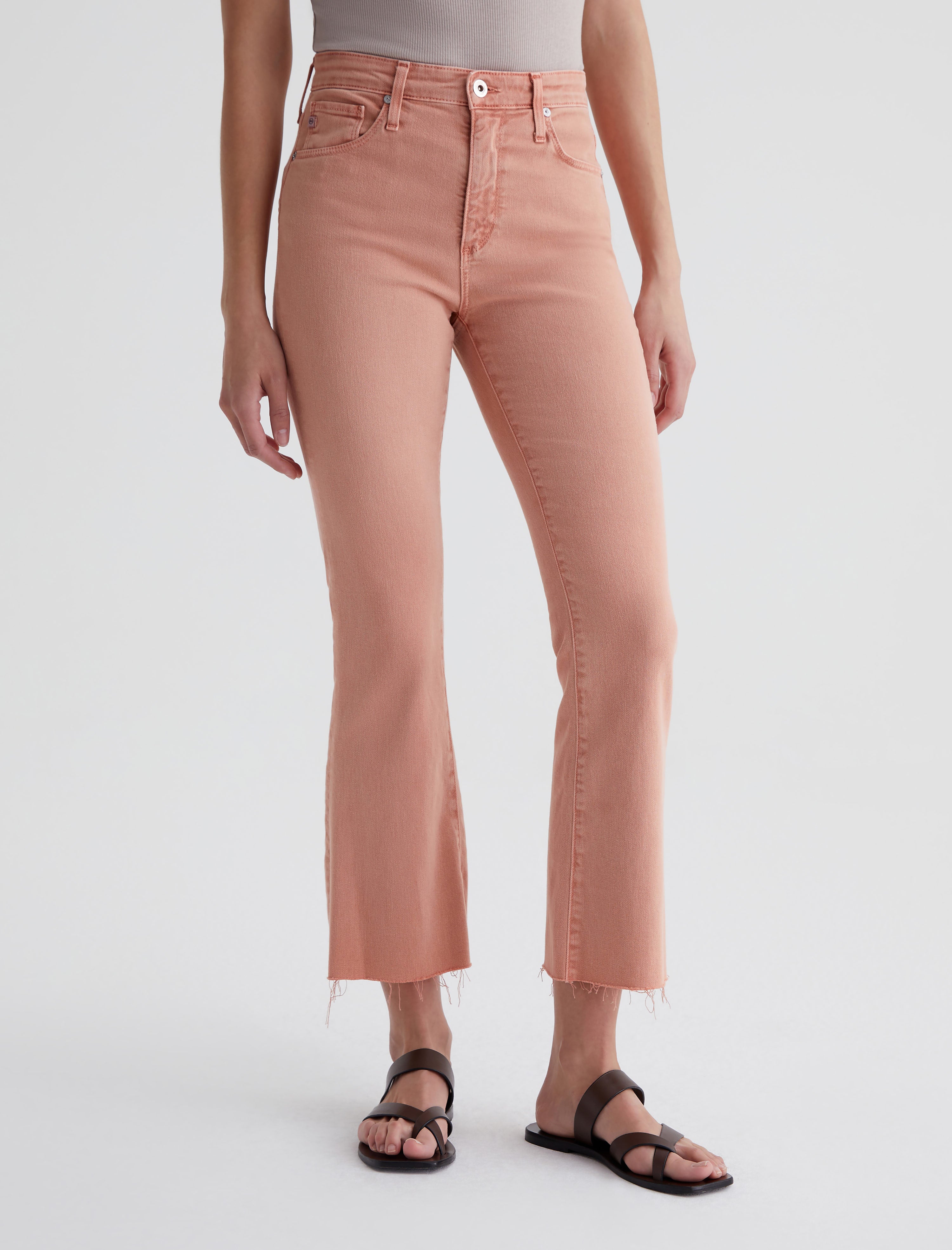 Shop Ag Jeans Farrah Boot Crop In Pink
