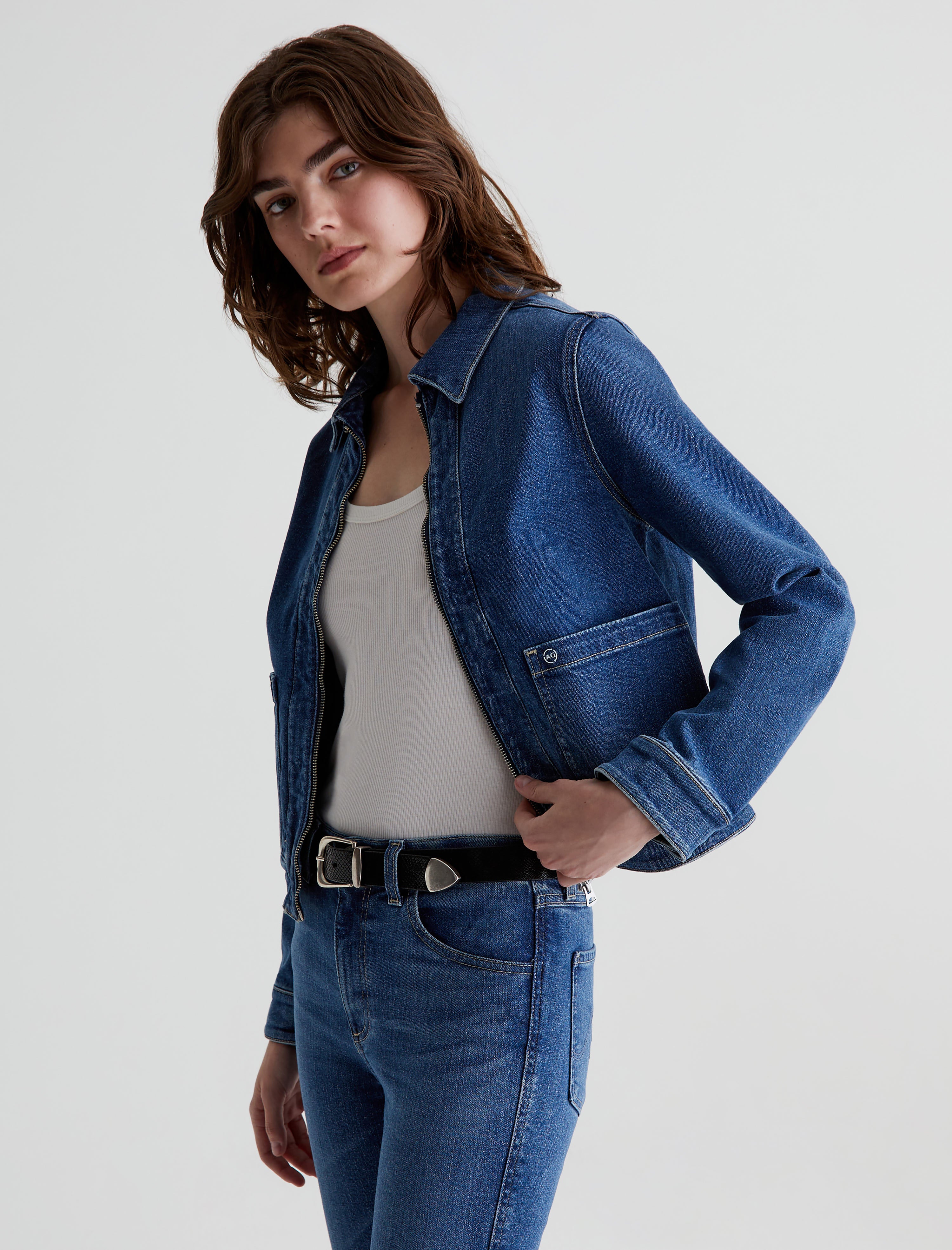 Shop Ag Jeans Alix Jacket In Blue