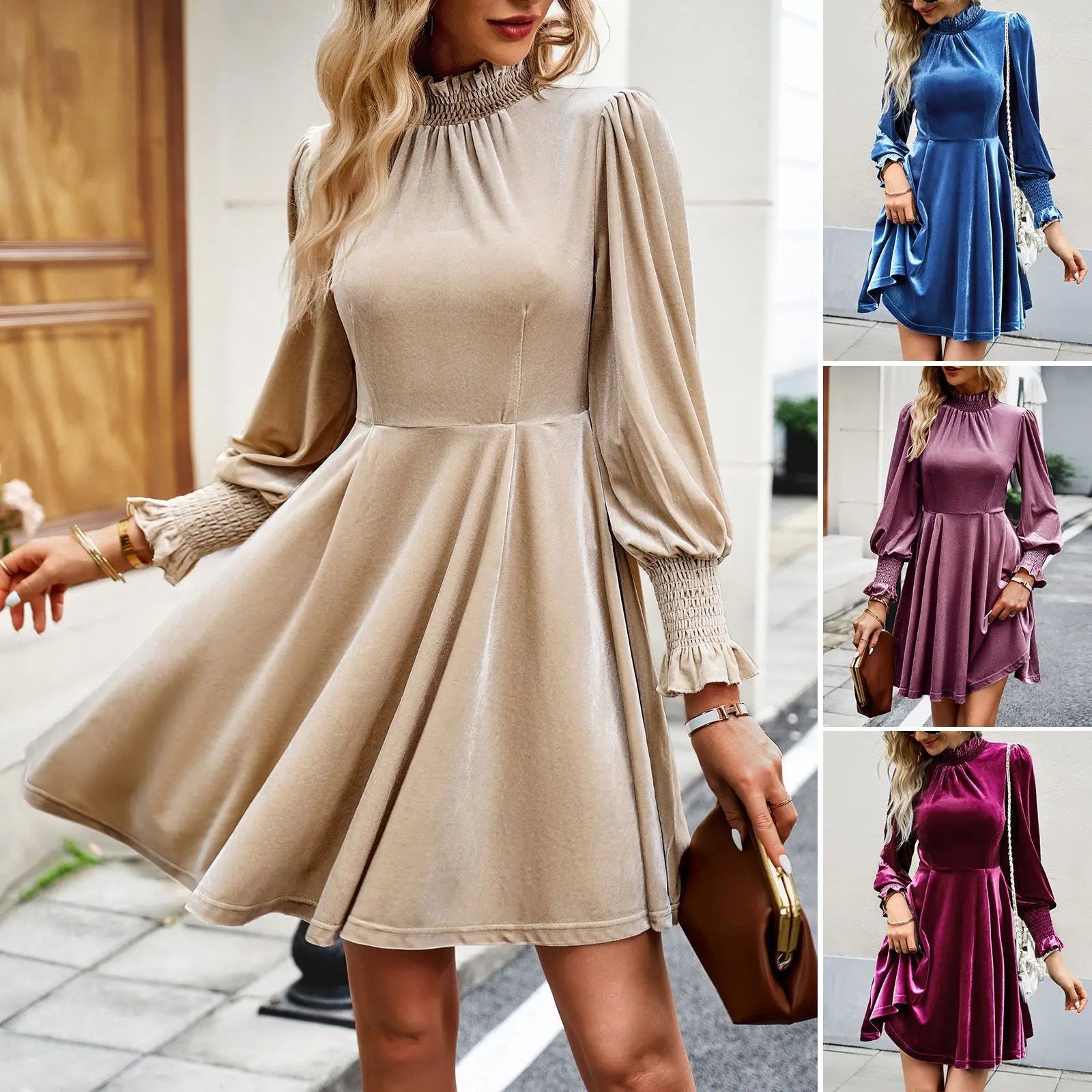 Stylish Women's Fleece Dress for Elegant Evening Wear - Image 8