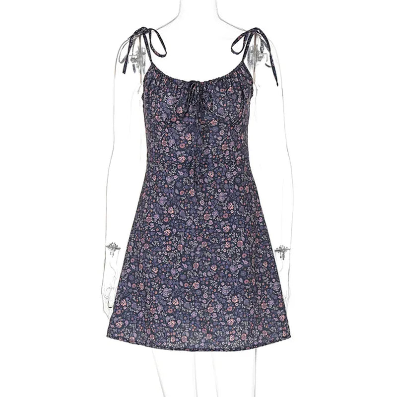 Summer Lace-Up Pleated Backless Halter Dress for Women