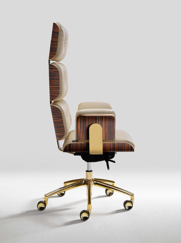 luxury high back gold office chair beige