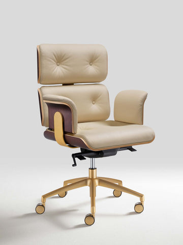 luxury matt gold office chair beige