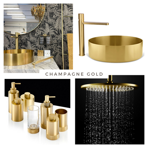 Champagne Gold satin bathroom faucets and accessories