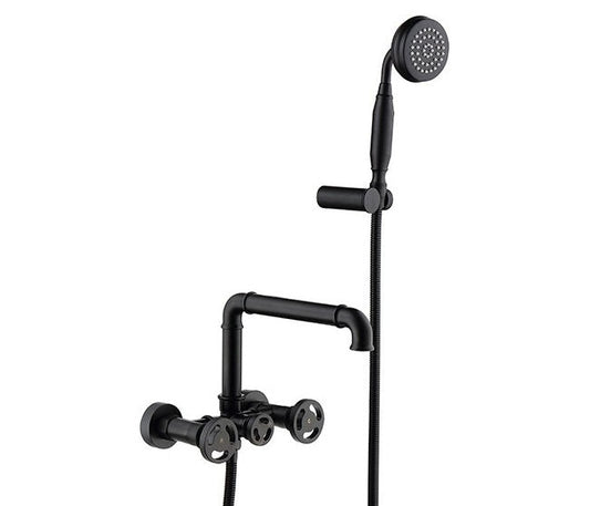 Industrial Black Matte Concealed Black Shower Set