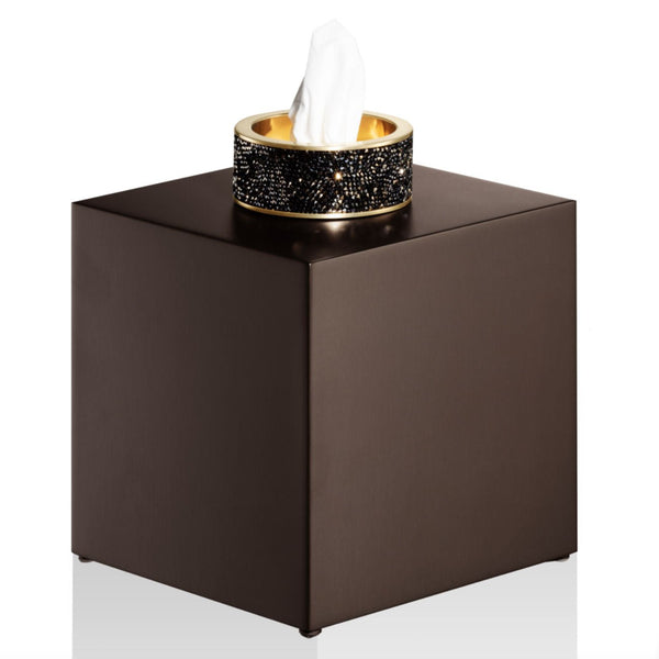 Luxury Dark Bronze Tissue Box Swarowski® Crystal - |VESIMI Design|