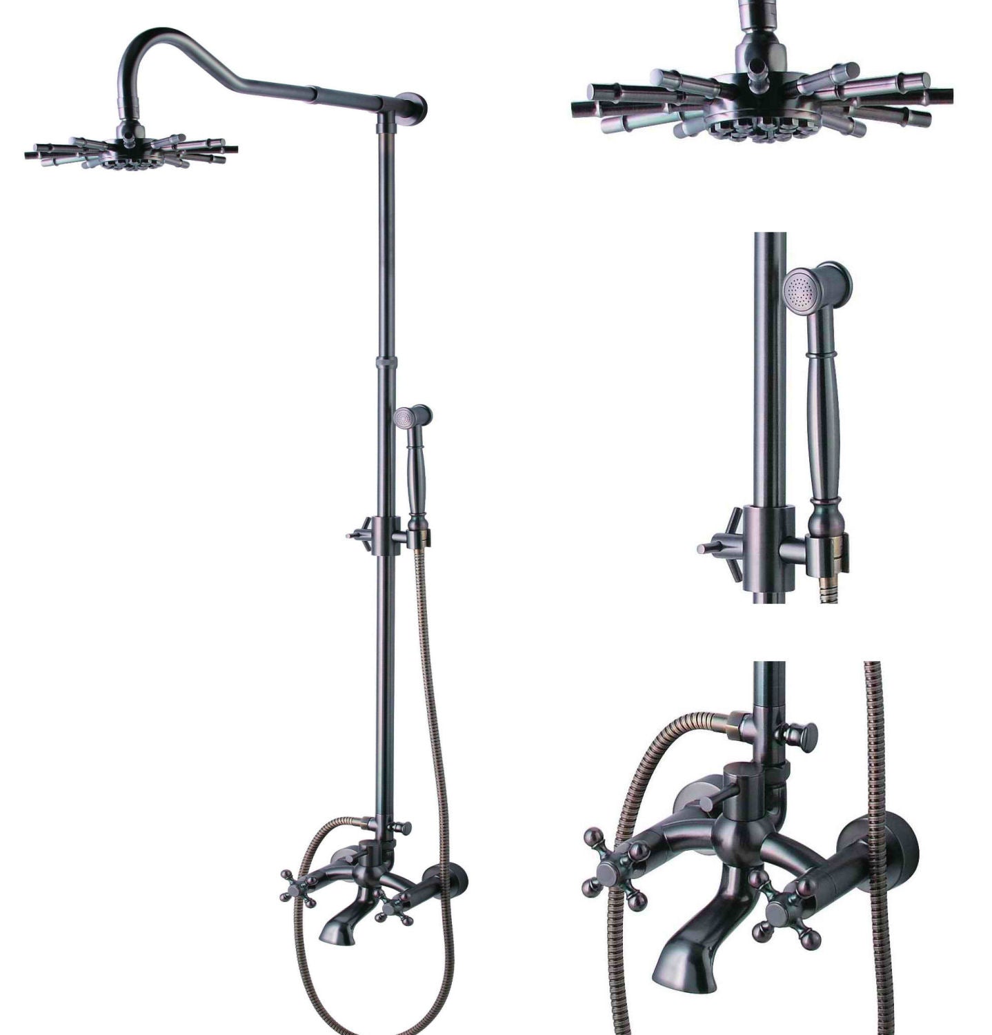 Rustic Luxury Oil Rubbed Bronze Bathroom Shower Set Deira