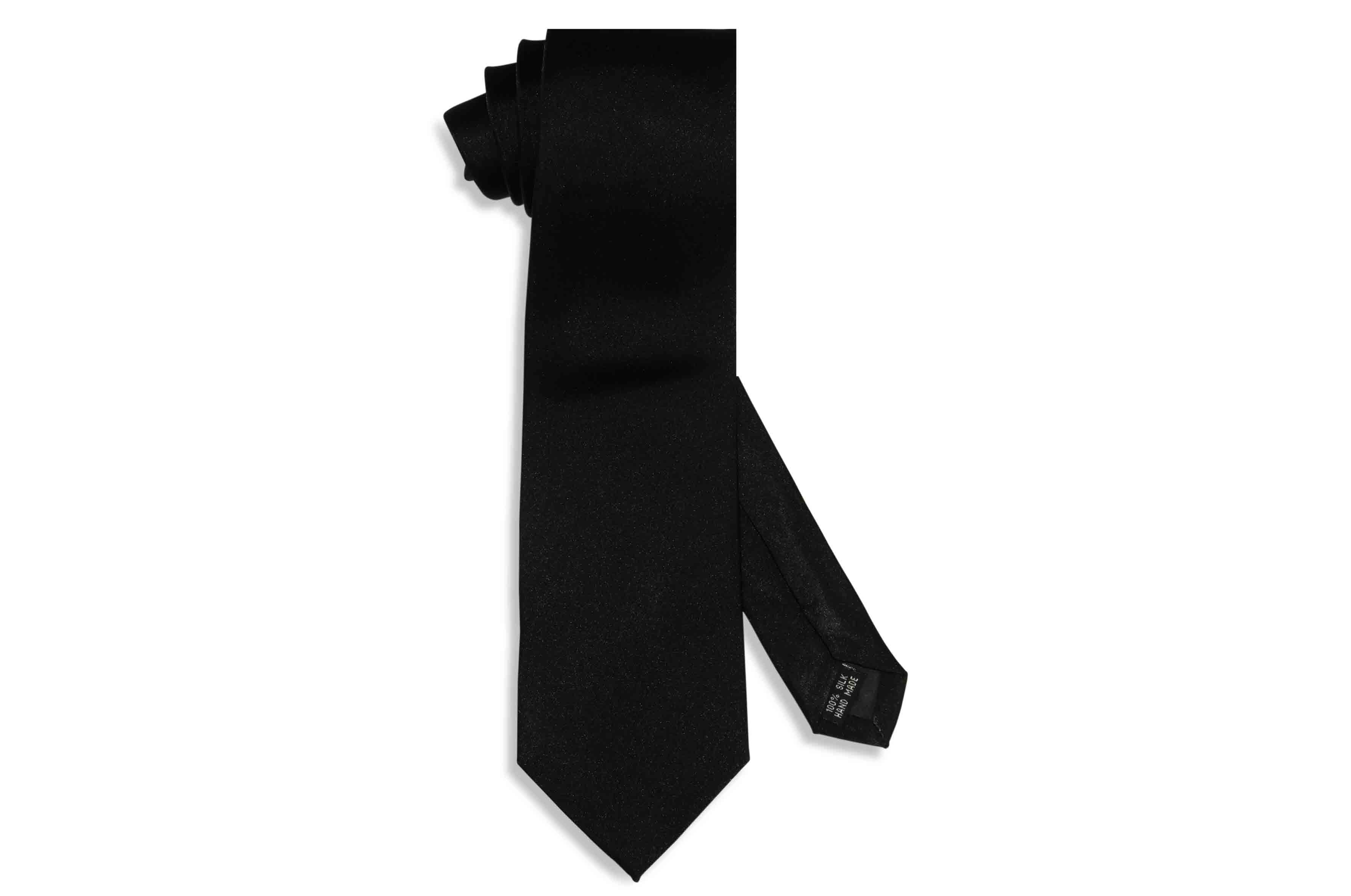 Solid Black Satin Silk Tie – Aristocrats Bows N Ties