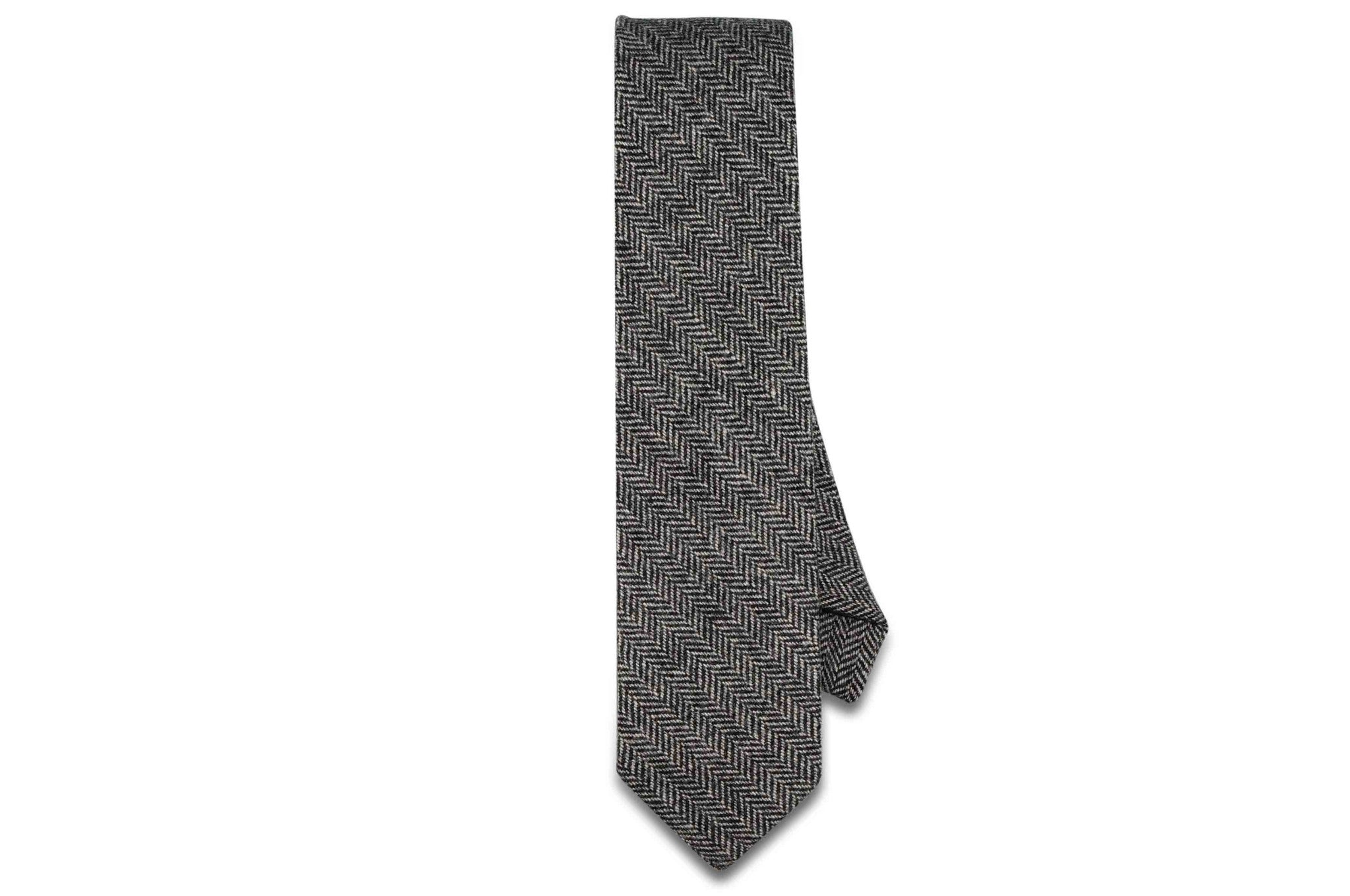Black White Herringbone Wool Skinny Tie – Aristocrats Bows N Ties