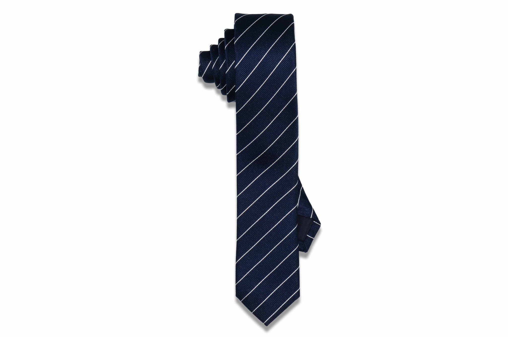 Blue Class Stripes Silk Skinny Tie – Aristocrats Bows N Ties