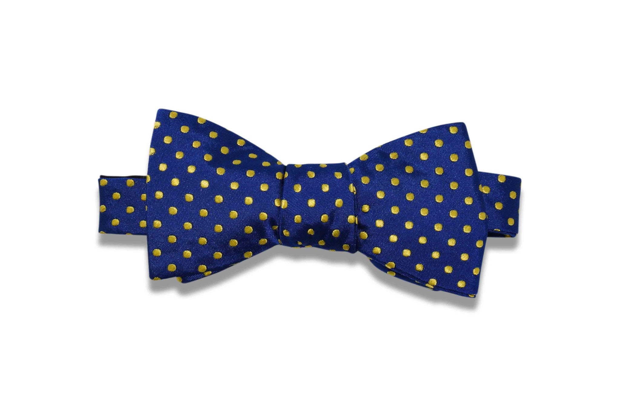 Blue Gold Polka Dots Silk Bow Tie (self-tie) – Aristocrats Bows N Ties