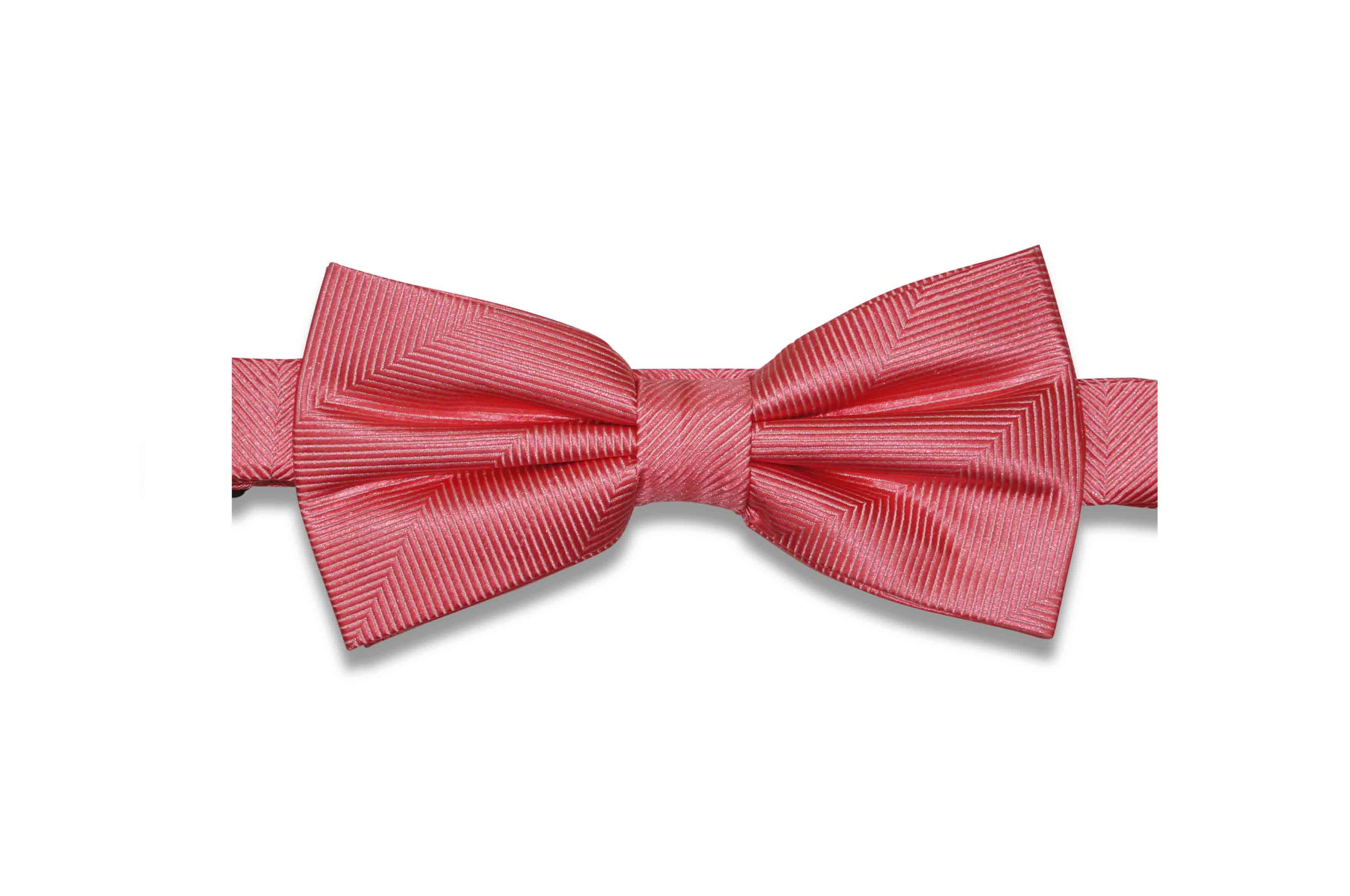 Coral Herringbone Silk Bow Tie (Pre-Tied) – Aristocrats Bows N Ties