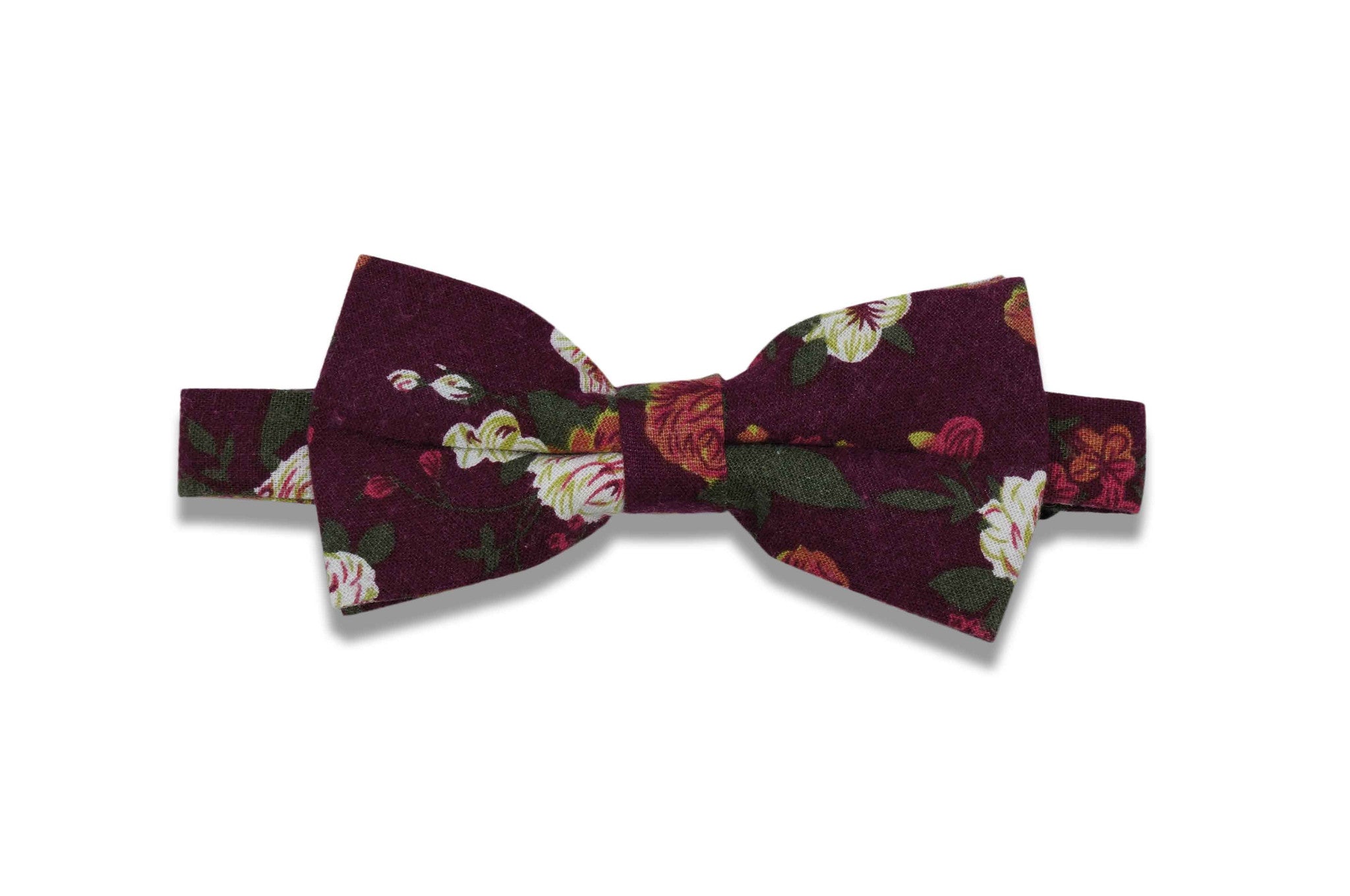 Maroon Roses Cotton Bow Tie (pre-tied) – Aristocrats Bows N Ties