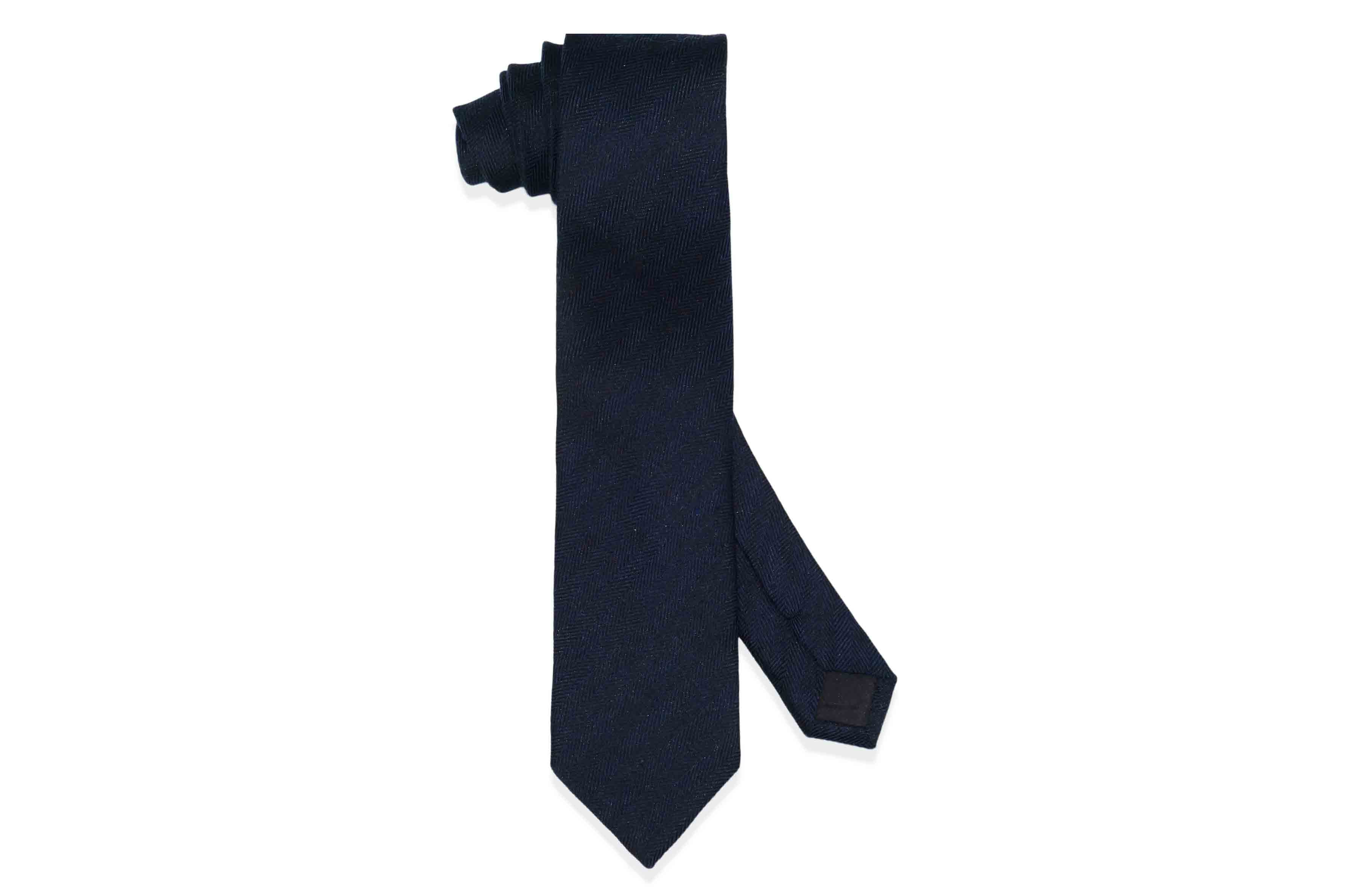 Herringbone Navy Wool Skinny Tie – Aristocrats Bows N Ties