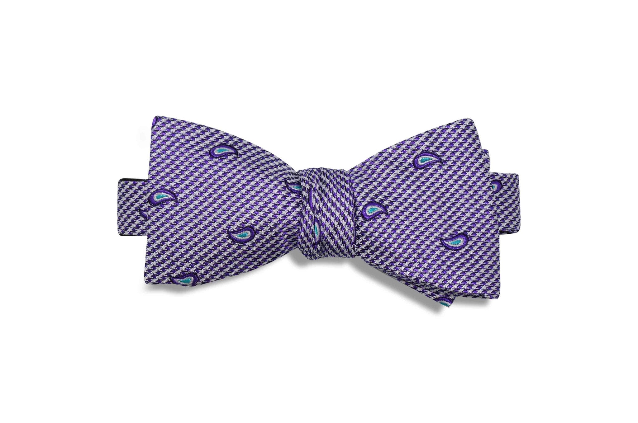 Purple White Paisley Silk Bow Tie Self Tie Aristocrats Bows N Ties 1875