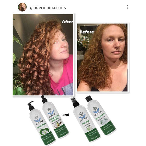 Curly girl before and after hair journey