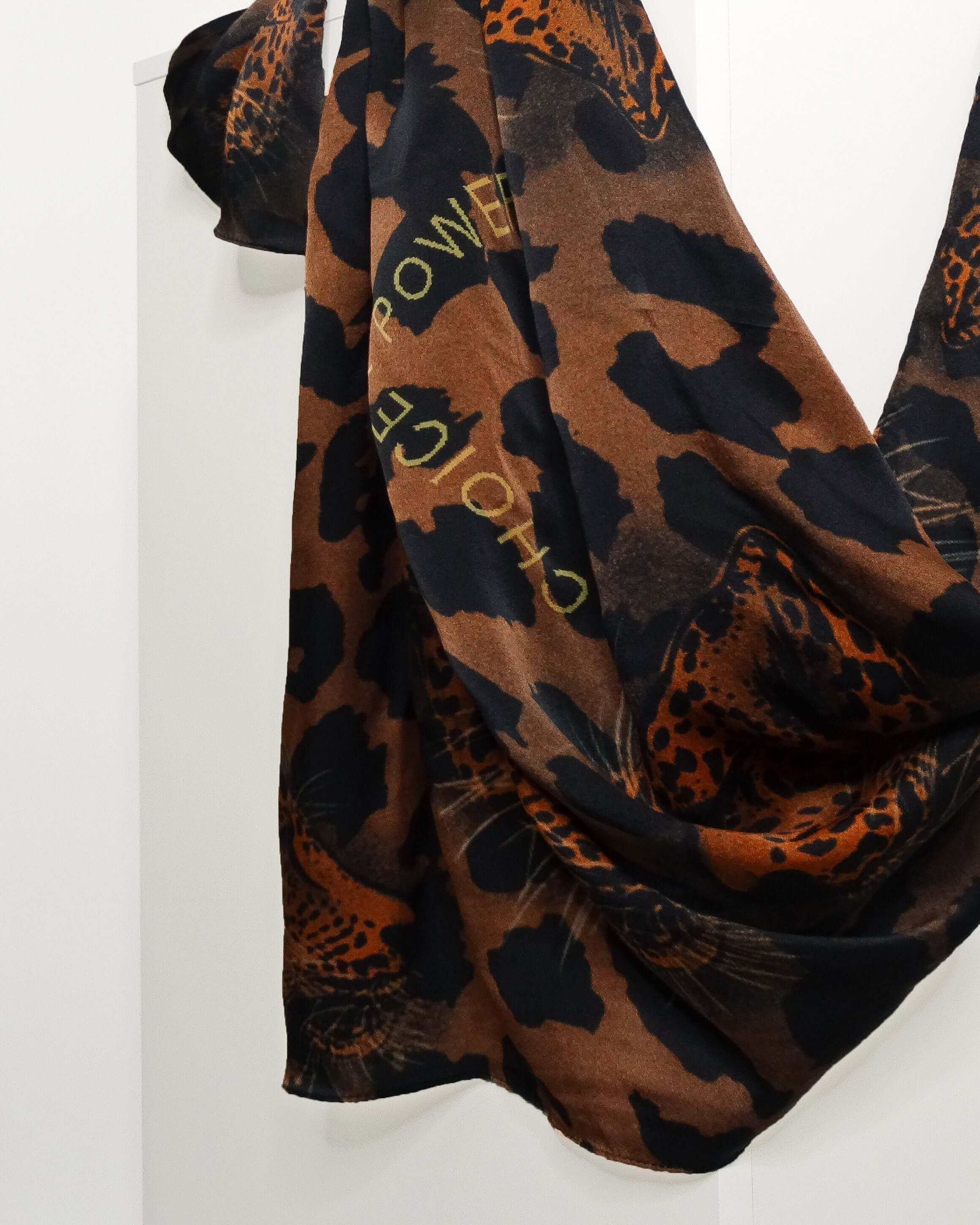 Silk Leopard Square Fashionable Scarves by Vela