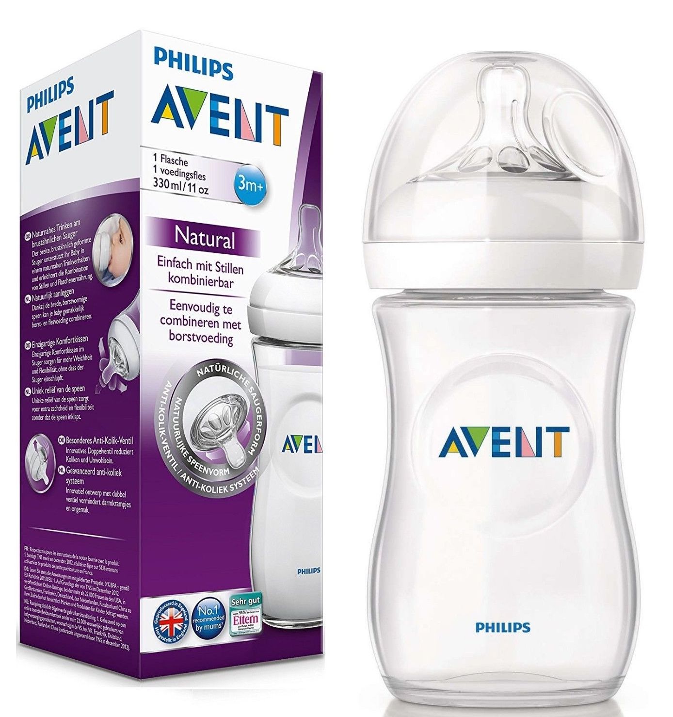 PHILIPS IB AVENT BIBERON NATURAL +6M 330 ML