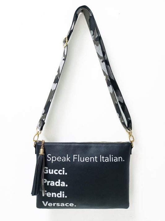 I Speak Fluent Italian Vegan Leather Fanny Waist Pack - Assorted