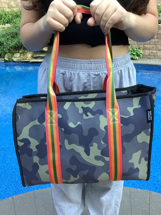 Army Camo with Black Star Neoprene Tote – Peace Love Fashion