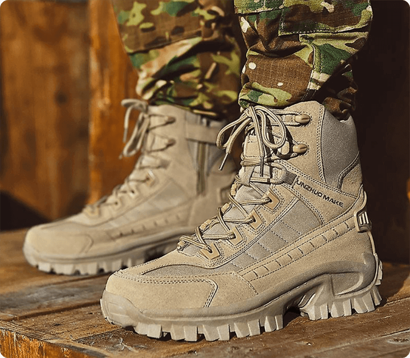 Men's Waterproof Outdoor Anti-Puncture Work Combat Boots Army Boots (D ...
