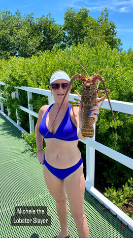 Woman holding her great catch.