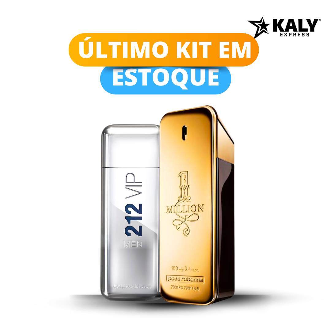 Kit 2 Perfumes Masculinos Importados (100ml cada) One Million  l 212 VIP Men  l ULTIMO KIT EM ESTOQUE 1